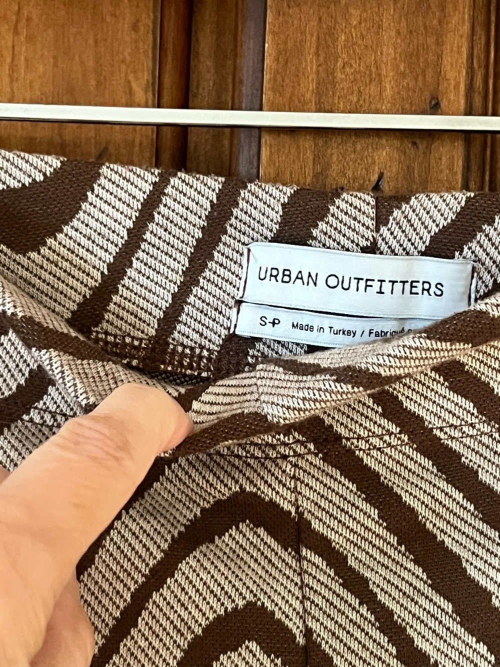 Urban Outfitters Bryn Pull-On Flare Pants | brown & cream | Size S | Like New - Picture 7 of 13